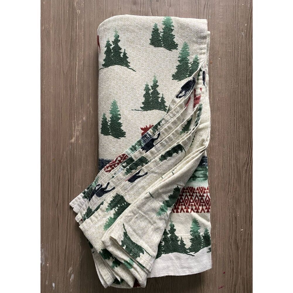 West Point Stevens Winter Caribou Flannel Bed Flat Top Sheet
